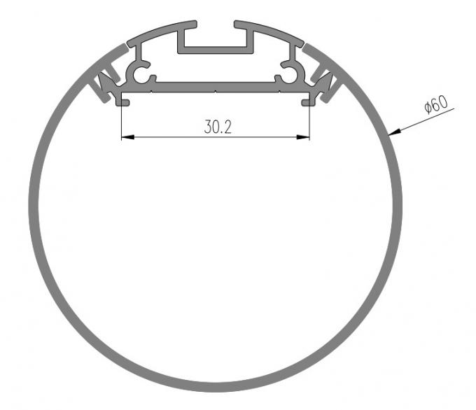 6063 T5 Aluminum Alloy Home φ60 Round LED Profile 0