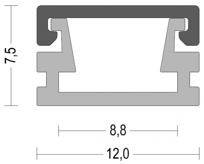 Led Strip Aluminium Profile with Rohs Material 8mm 6063 T5 Linear Lighting