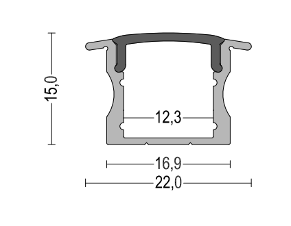 Led strip aluminium profile for Recessed Aluminum LED Profile with PC ...