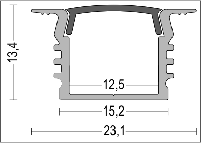 Led aluminum strip profile with PC diffuser Cover for Recessed Aluminum ...