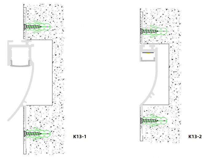 Recessed Aluminium Led Channel with PC diffuser for drywall gypsum wall