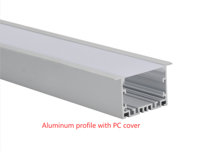 W50*H35mm Recessed Aluminum LED Profile with PC diffuser for linear light