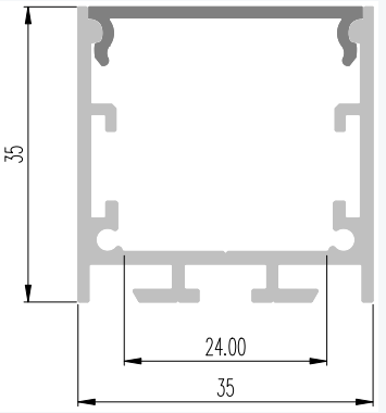 Aluminum LED Profile Recessed Width35*High35mm with UGR diffuser