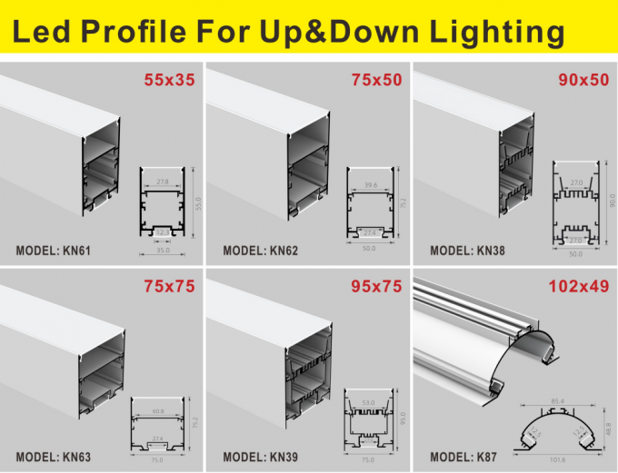 Recessed aluminum led profile 50*50mm with PC diffuser for led strip ...