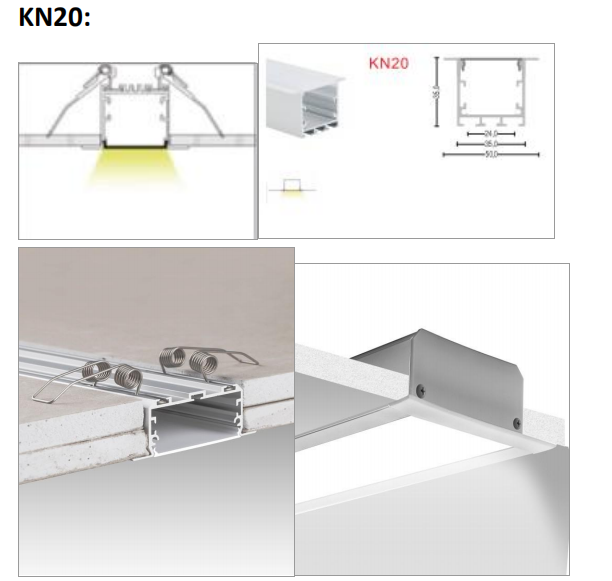 OEM LED Aluminum Profile For Commercial Up And Down Lighting with PC ...