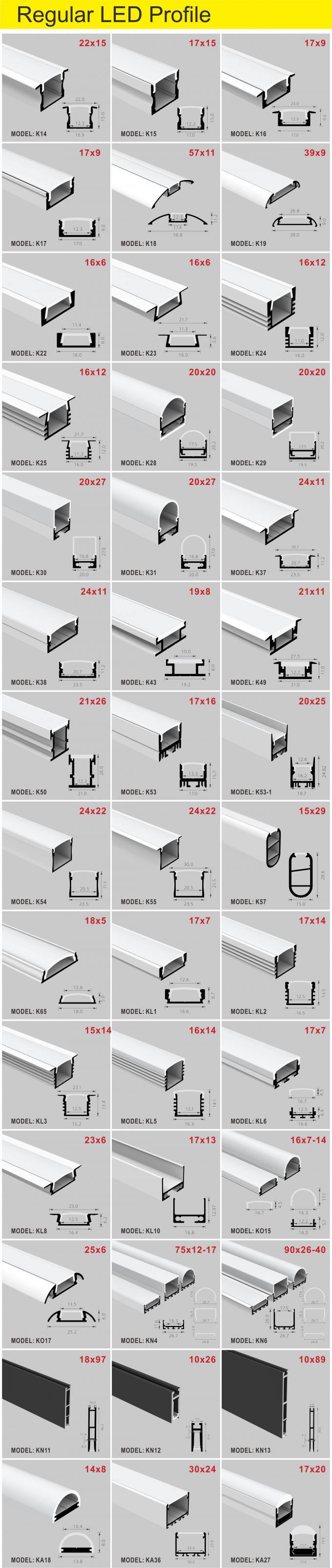PMMA PC Square Led Profile 6063 T5 Aluminum Alloy Extrusion Channel Ip65
