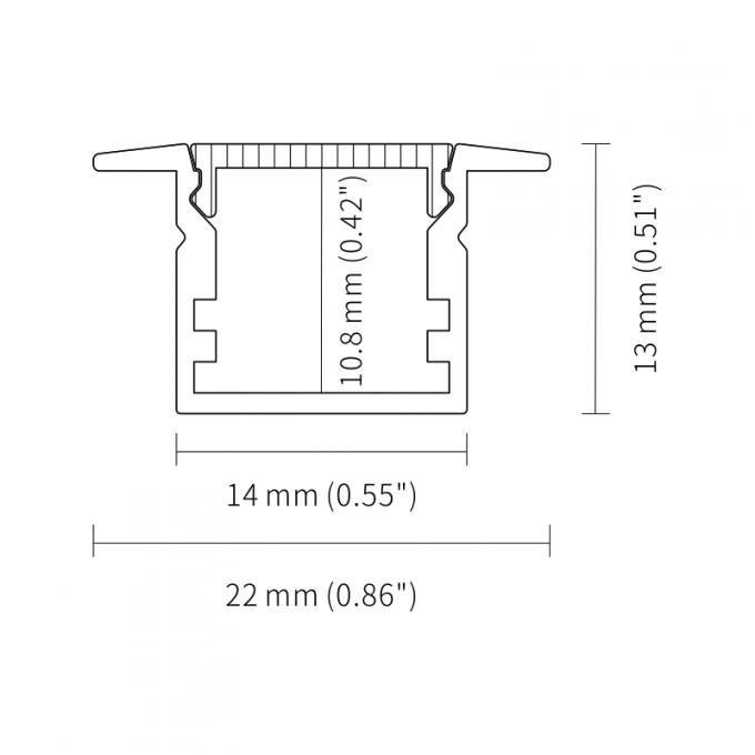 Temper Aluminum Led Profile Extrusion Channel 6063 T5 Sandblasting
