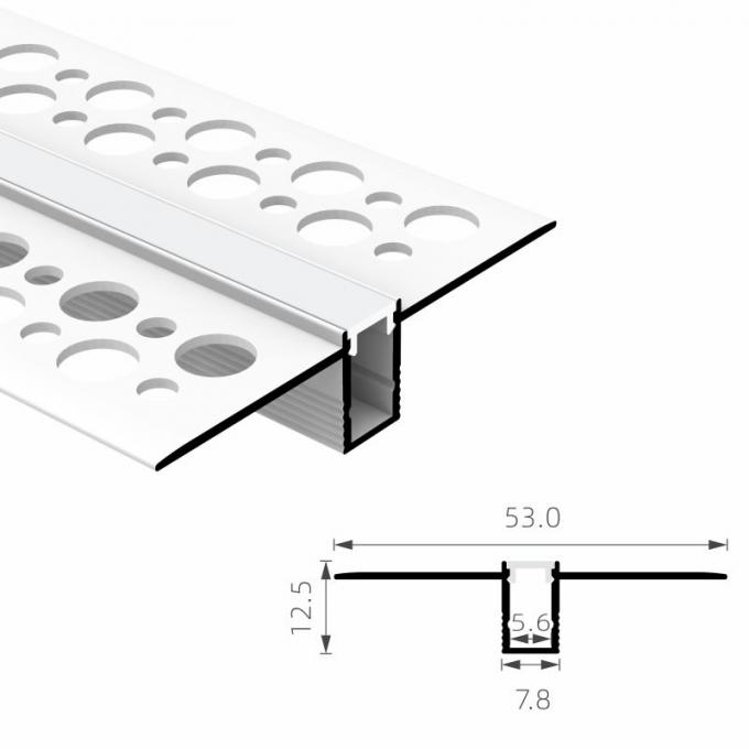 T5 6063 Pc Pmma Recessed Aluminium Led Profile 5mm Pcb For Drywall