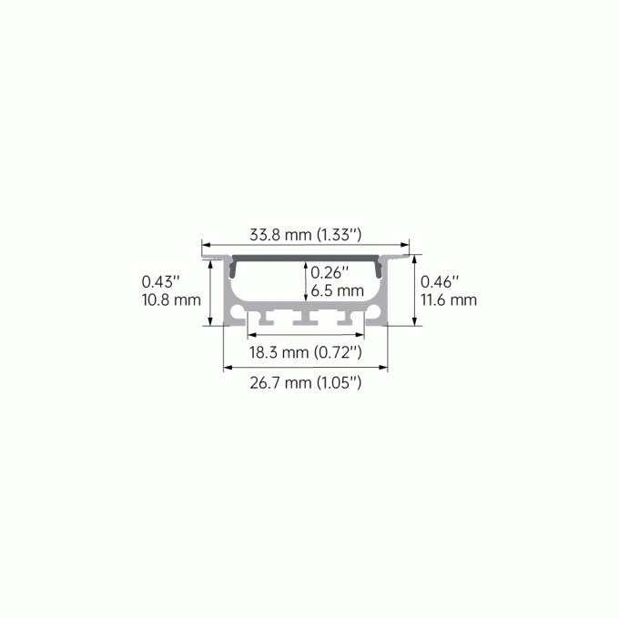 6063 T5 Aluminium Extrusion Heat Sink LED Strip Profile with Recessed ...