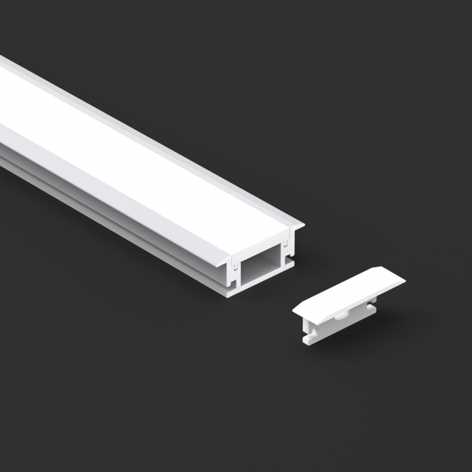 6063 T5 Aluminum Alloy Recessed LED Profile with Sandblasting Oxidation ...