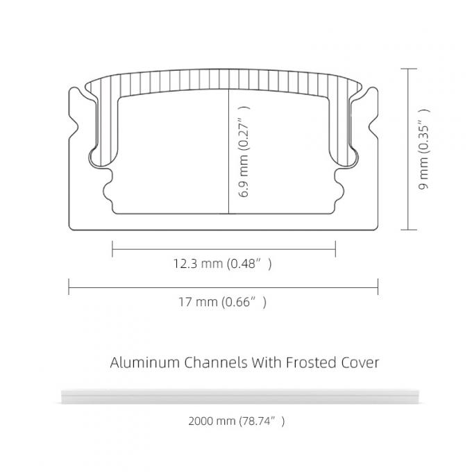 K17 Surface Mounted LED Aluminum Profile with PMMA PC Diffuser for 12mm ...