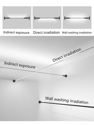 Suspended LED Skyline Linear Light Black White Wall Washer Stainless Steel 2835 COB LED Strip Profile