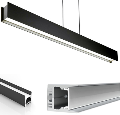 LED Strip Aluminium Profile Suspending Pendant Linear Light Led Strip Alu Channel Extrusion With PC Diffuser