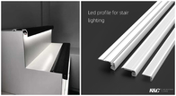 LED Aluminium Extrusion Profiles Strip Lighting Stair Staircase Nosing For Cinema Theatre Step Light