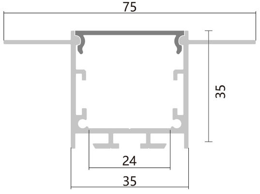 Drywall gypsum Led aluminum channel Wall Plasterboard with UGR diffuser PC cover