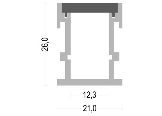 Led strip aluminum profile W21*h26mm LED Light Aluminum Extrusion For Floor