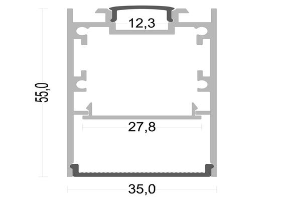 IP20 35*55mm 2M Up And Down Lighting LED Profile