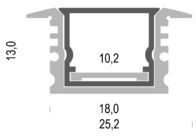 KA6 25*13mm RGB ip65 led aluminum strip extrusion for bathroom