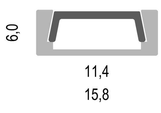 LED Strip Aluminium Profile High6mm Slim Flat Mounted with PC diffuser Cover