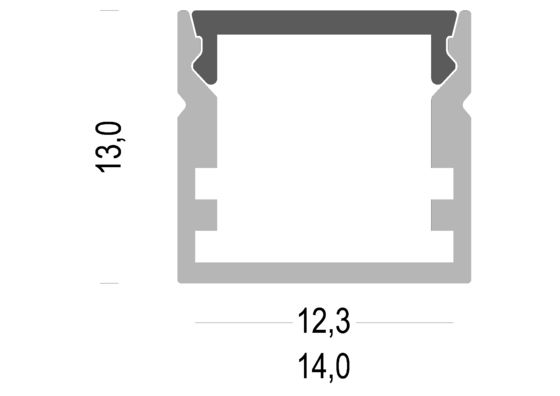 LED Strip Aluminium Profile with 12mm 14*13mm Linear Aluminum Heatsink surface Mount