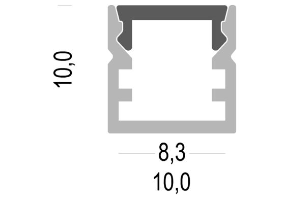 LED Strip Aluminium Profile Small size Surface Mount profile with PC diffuser Cover 10*10mm