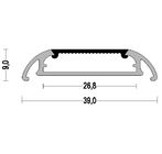 IP44 26mm Siliver Low Flat Extrusion Led Strip Aluminium Profile