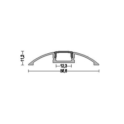 Surface Mount profile 56.8*11.2mm Led Strip Aluminium Profile