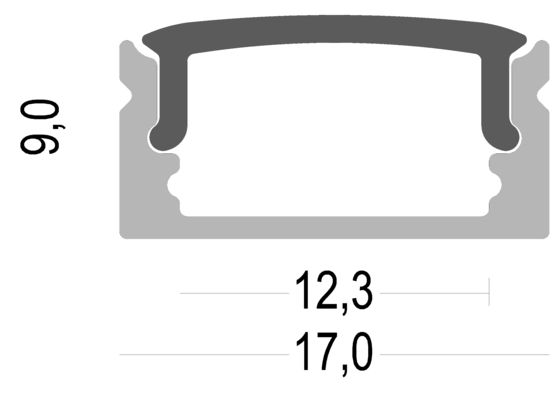 PC Frosted IP44 Aluminum Led Strip Light Profile Led aluminum profile