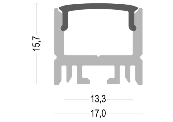 Anodized Alloy 6063 LED Strip Light Extrusion With PC Diffuser Cover