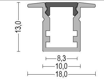 Height13mm Recessed Aluminum LED Profile for led strip profile