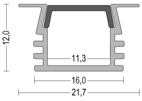 Recessed led profile suit for 8mm strip Aluminium Channel For Led Strip Lighting