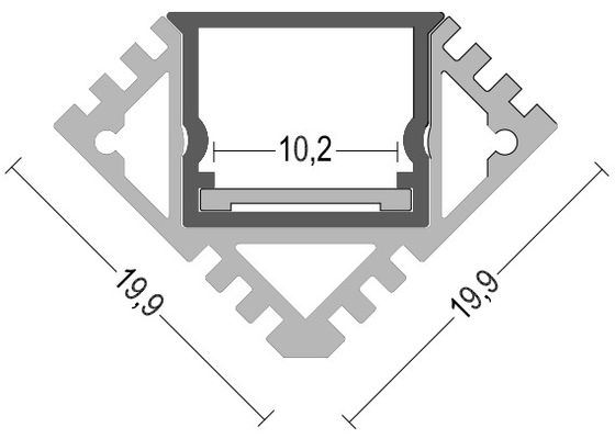 Profiles for led strips W19.9mm*H19.9mm IP65 Waterproof LED Channel 2m length for corner lighting