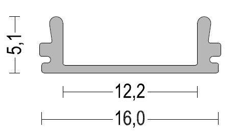 LED Strip Aluminium Profile with flat PC cover arch diffuser for surface mounting