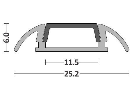 Surface Flat Aluminium Extrusion For Led Strip Lighting with PC diffuser suit for interior linear lighting