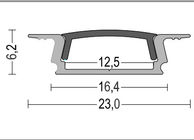 Led strip Aluminium Profile with PC diffuser for recessed installation