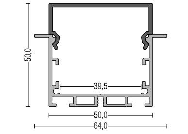 Recessed aluminum led profile 50*50mm with PC diffuser for led strip linear light