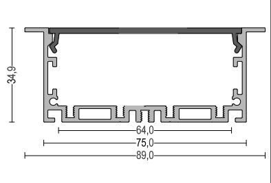 35mm 6063 T5 Recessed Aluminium Led Channel For Home