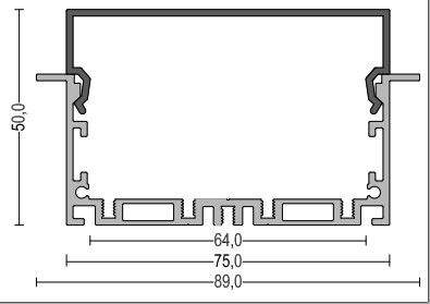 Frosted Flat 2.5m Recessed Aluminum LED Profile