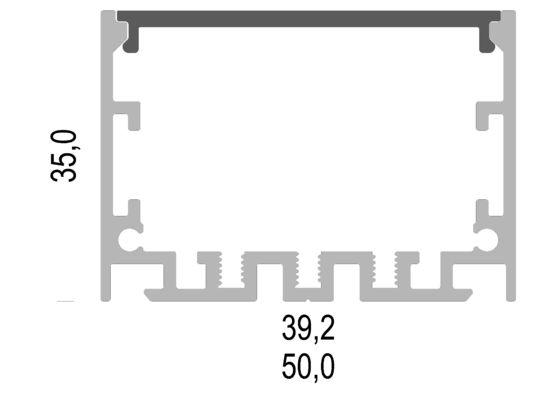 6063t5 50x50mm Pendant PC Cover Led Strip Channel With Diffuser