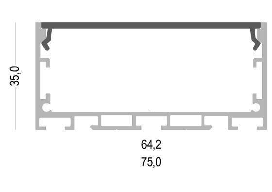 Led Aluminium Channel  W75*H35mm For Led Strip Aluminum profile