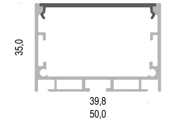 Led aluminum channel Suspending linear lighting 50x35mm LED Strip Aluminium Profile