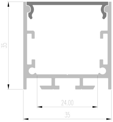 OEM LED Aluminum Profile For Commercial Up And Down Lighting with PC diffuser