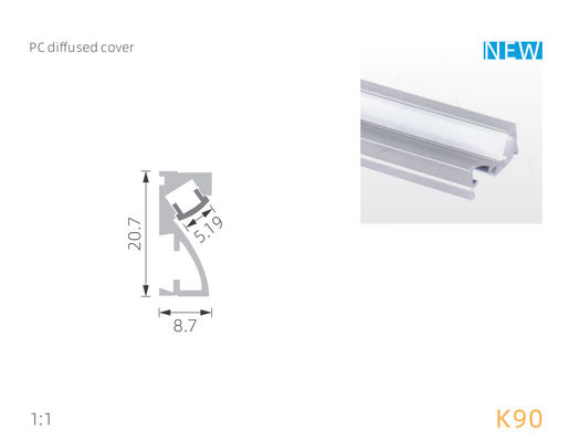 PC PMMA Diffuser for 30D Aluminum LED Wall Profile linear lighint