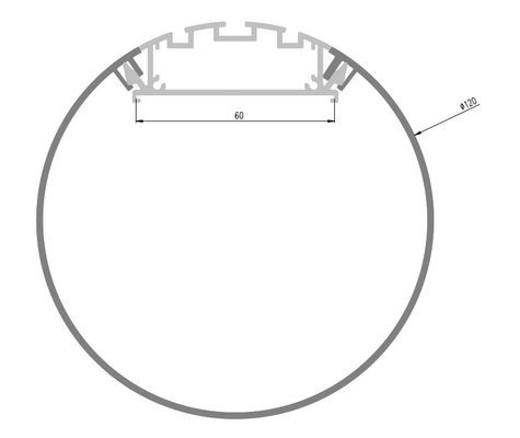 Strip Profile LED Aluminum Channel φ120 within 50mm LED Strip for Pendant Lighting