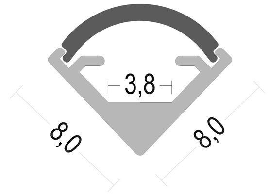 90degree 45degree angel profile 8x8mm Corner Led Strip Profile