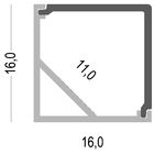 16x16mm Square 3m LED Corner Aluminium Profile