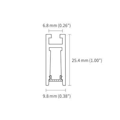 Fosted 9.8mm Width Suspended LED Aluminium Profile 6063 T5