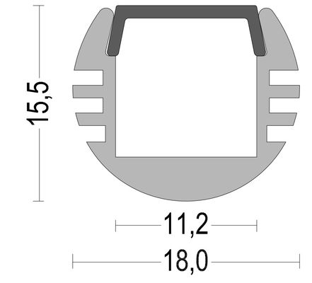 100lm/W 2m Anodized Led Aluminum Profile 6063 Alloy For Tube Light