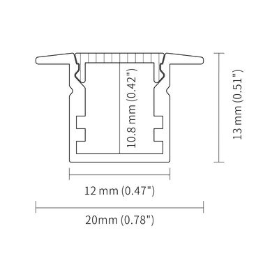 PMMA PC Sandblasting Recessed LED Aluminum Profile Ip44 For 10mm Strip