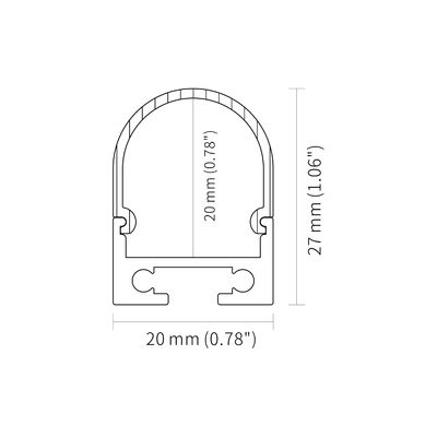 Suspending 20*27mm Oval Bendable Aluminium Profile IP44 For Surface Mounting